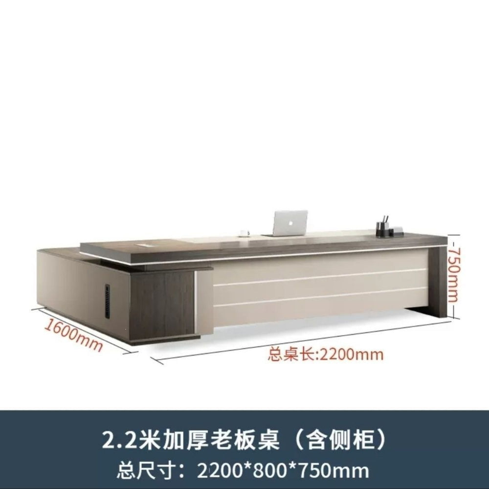 Luxury executive desk and chair set - modern minimalist ceo desk for managers and executives - leadership office computer desk
