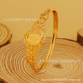 Trendy bohemian floral bangle bracelet, paired with a blooming high-end luxury bracelet as a bridal gift