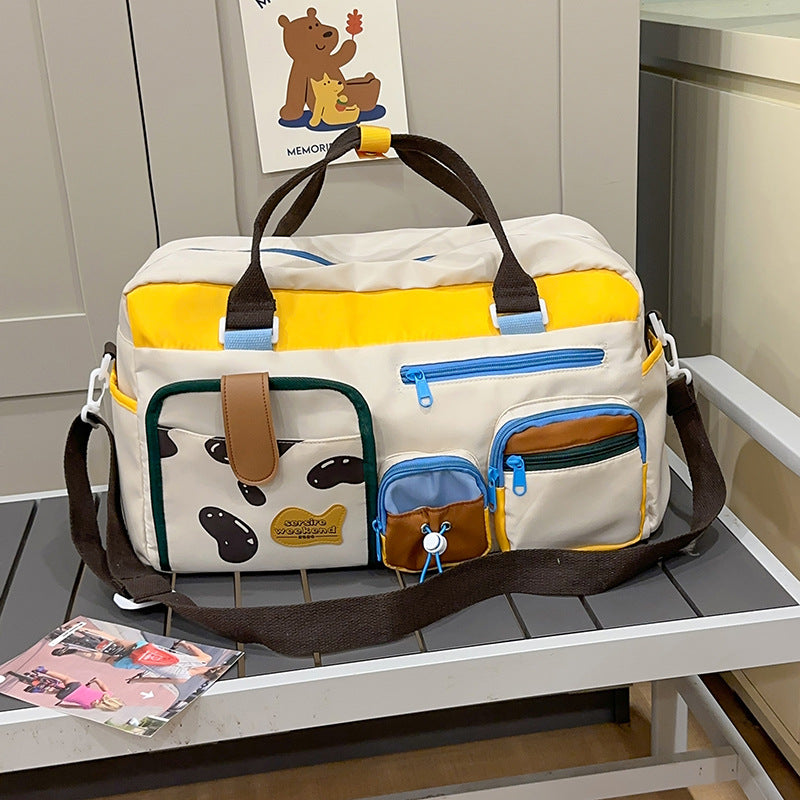 Sports fitness bag dry and wet separation independent shoe compartment large capacity short-distance storage luggage bag dopamine travel bag