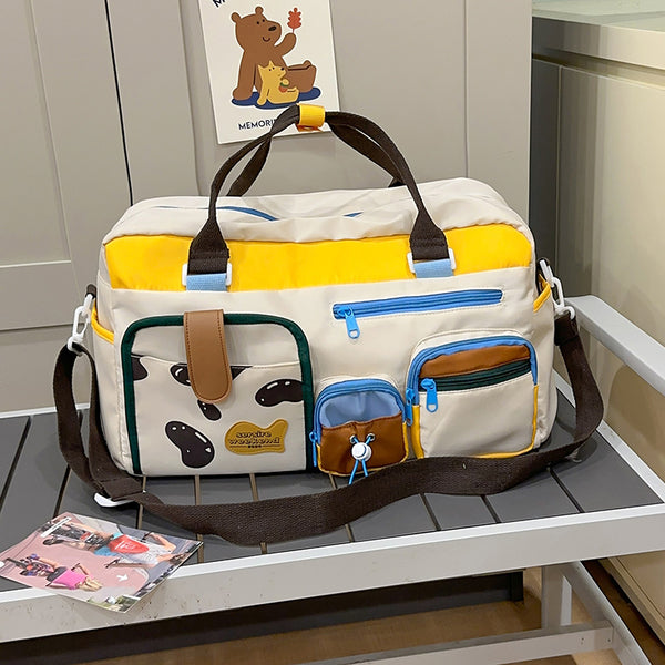 Sports fitness bag dry and wet separation independent shoe compartment large capacity short-distance storage luggage bag dopamine travel bag