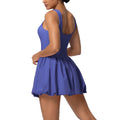 New arrival nude fake two-piece sports dress women's fashion tape bottom outdoor running yoga fitness tennis skirt