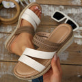 foreign trade high-heeled slippers for women 2024 new cross-border large size 43 hemp rope bottom thick sole fish mouth sandals for women wholesale