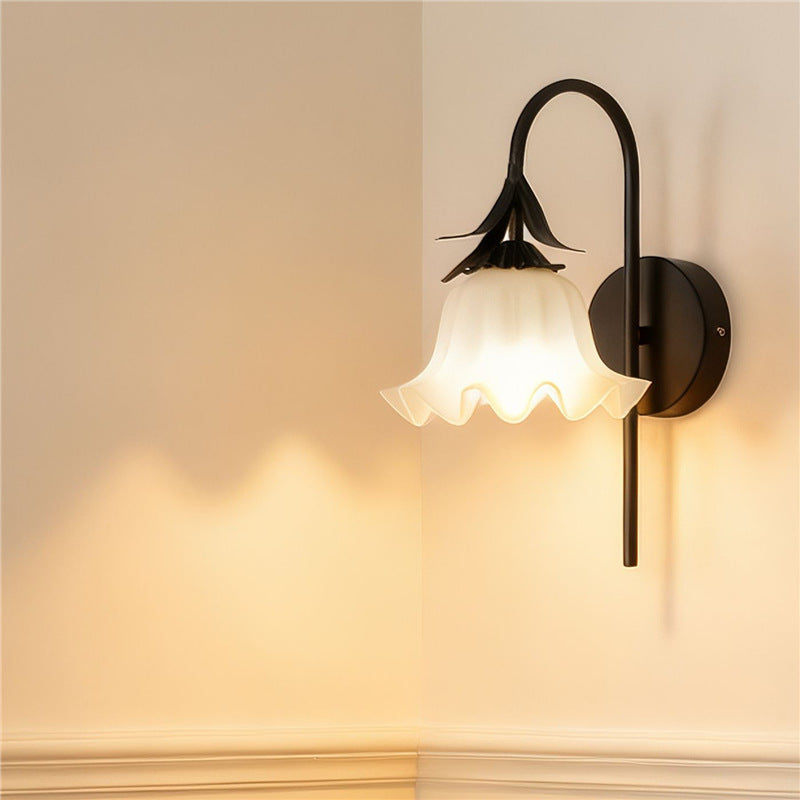 Rattan flower wall lamp nordic french cream lamp bright daily hook light aisle decorative wall lamp