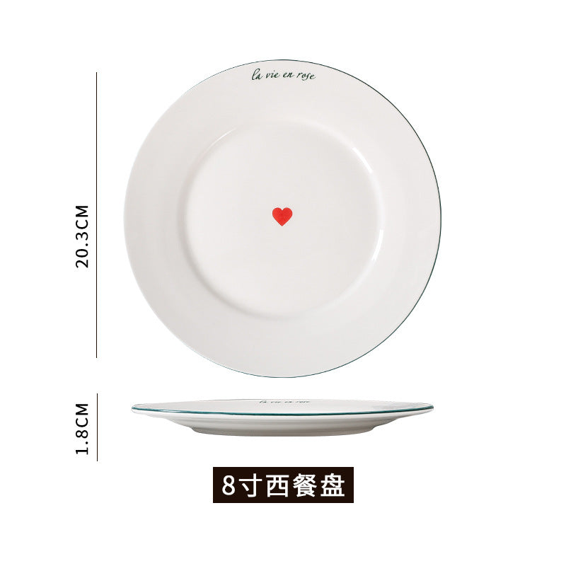 Creative nordic dinnerware western plate steak plate - instagrammable european style white ceramic popular home dinner plate