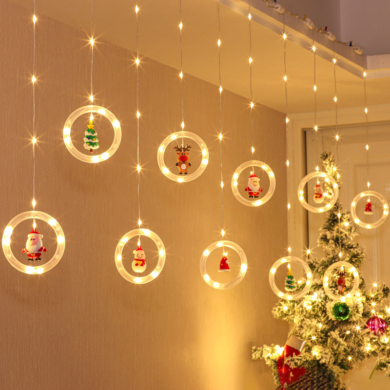 Christmas decorative light string star light string room curtain light atmosphere LED lights flashing Christmas tree ice strip light