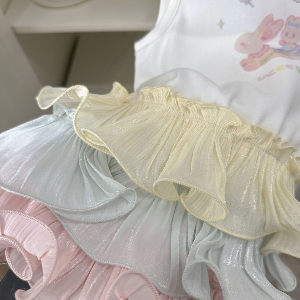 【summer clearance with free shipping】girls' tank dress -  summer new korean style kids' chic t-shirt dress