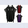 new arrival gothic style large swing sleeves asymmetricalpatchwork halloween witch suspender strap large swing dress