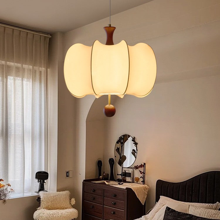 Vintage medieval fabric chandelier restaurant light wabi-sabi wind new Chinese zen bedroom light study light Zhongshan lamp