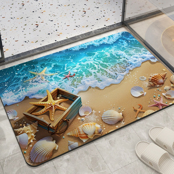 Cross-border  bathroom floor mat marine soft diatom mud toilet non-slip absorbent foot mat quick-drying bathroom carpet