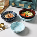 Japanese-style creative fruit & vegetable dessert salad bowl - microwave safe rice bowl - solid color ceramic with lace trim