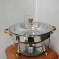 Stainless steel round alcohol stove hanging stove heat preservation heating container buffet stove cross-border supply chafing dish