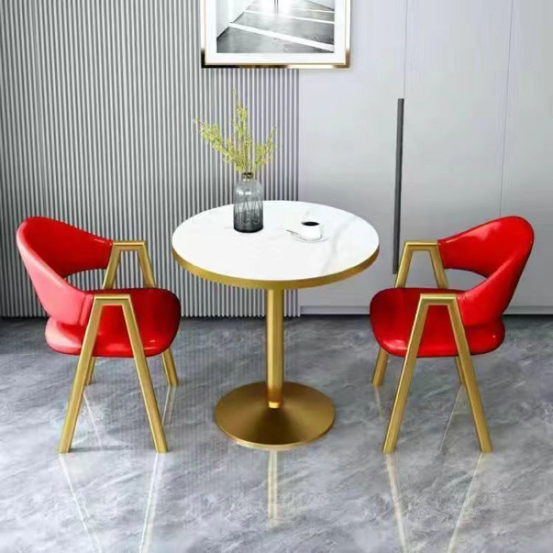Scandinavian style small round table negotiation table and chair combination balcony for home sales office milk tea shop reception and reception casualcasual