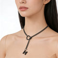 2026 cross-border hot-selling new arrival: heart & geometric titanium steel necklace - minimalist, versatile, street style women's necklace