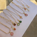 Christmas necklace wholesale: cross-border hot seller - fashionable enamel snowflake bell christmas tree pendant, simple and versatile necklace