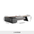 High-end, minimalist, and modern office desk and chair set. executive desk, manager's desk, lacquered finish, understated luxury, suitable for executive offices and boardrooms