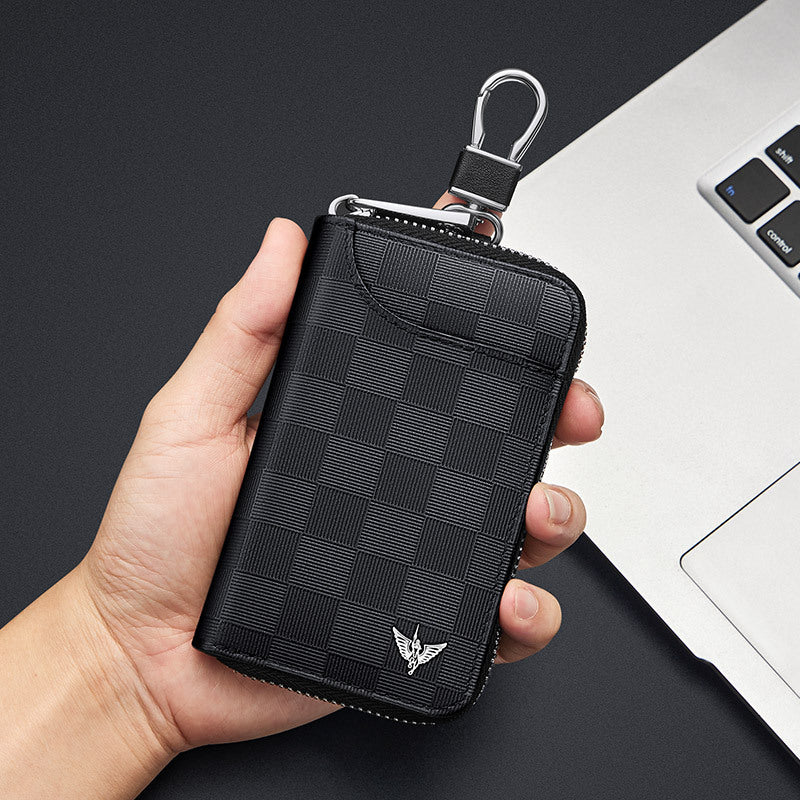 Paul key bag men's genuine leather 2023 new fashion waist multi-function car key bag storage card bag tide