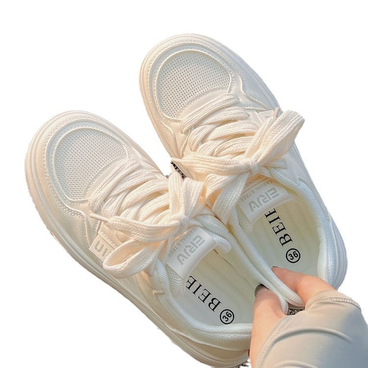 RV mesh breathable little white shoes women's 2024 new summer thin thick baseplate shoes niche milk huhu casual shoes women