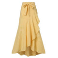 women's plaid mermaid skirt rufflesasymmetrical hemhigh waistcasual umbrella wrap long skirt