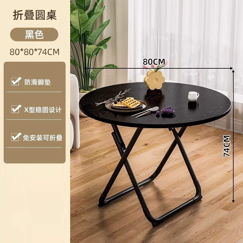 Folding table dining table for homesmall apartment dining square table balcony round table portable dining table simple table and chair suit