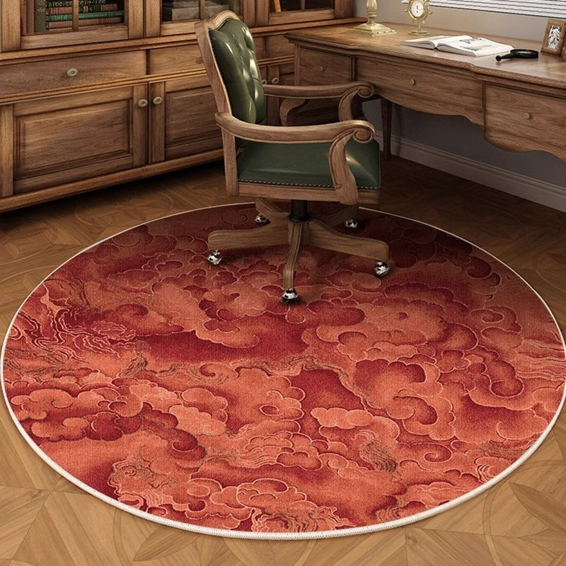 Carpet round new chinoiserie chinese style study chair floor mat computer study table foot mat gaming chair bedroom bedside