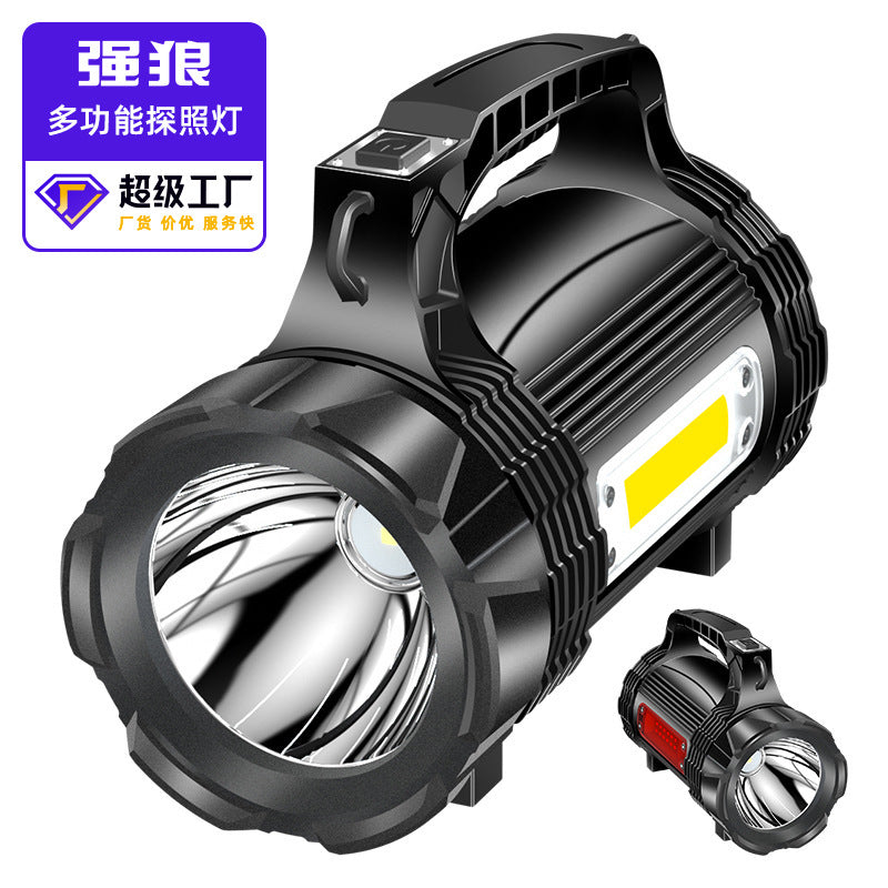 Direct sales, explosion-proof strong light LED flashlight, waterproof searchlight, outdoor charging emergency rescue fire portable light
