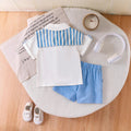 fashion summer new girlssuitpreppy style striped shawl off-white shirt shorts two-piece set