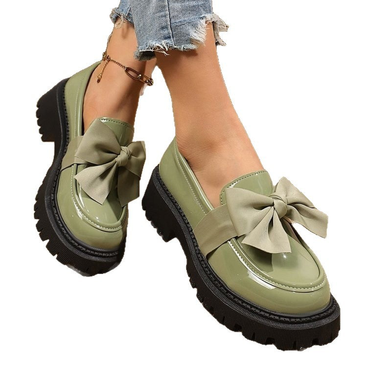 summer new arrival: plus-size women's platform loafers with bow detail - european & american style, round toe, wholesale