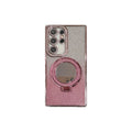 Suitable for samsung s26ultra electroplated rhinestone mobile phone case s24 mirror holder s23 glitter s25 all-inclusive anti-fall