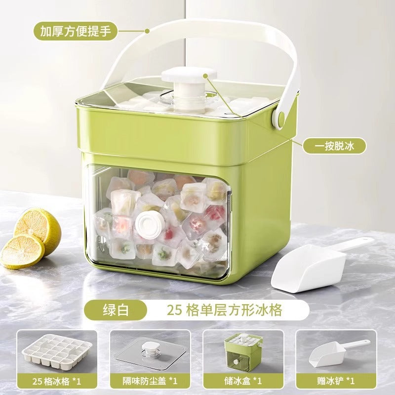 Press Ice Grid Ice Cube Mold Ice Box Frozen Ice Hockey Artifact Abrasives Large Capacity Ice Storage Household Food Grade Refrigerator