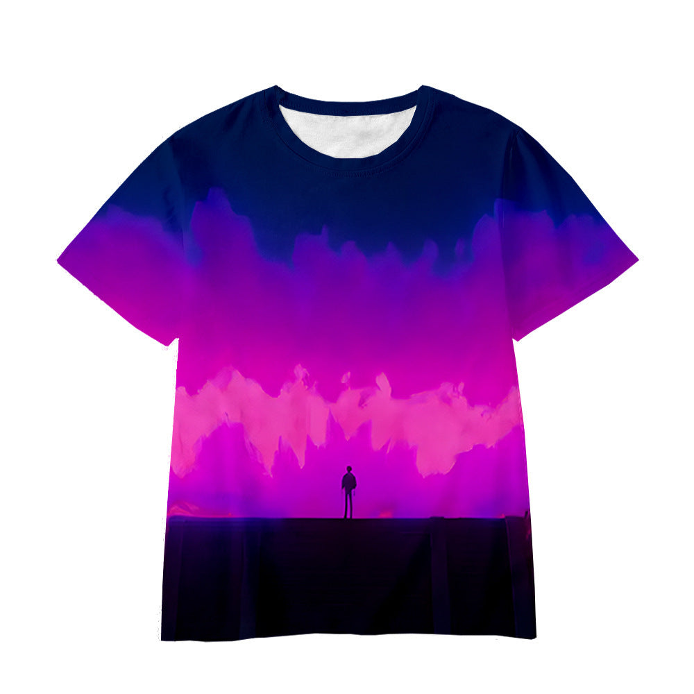 Witcher boy group 3d digital printing cross-border overseas casual loosefashion t-shirt k-pop girls t-shirt