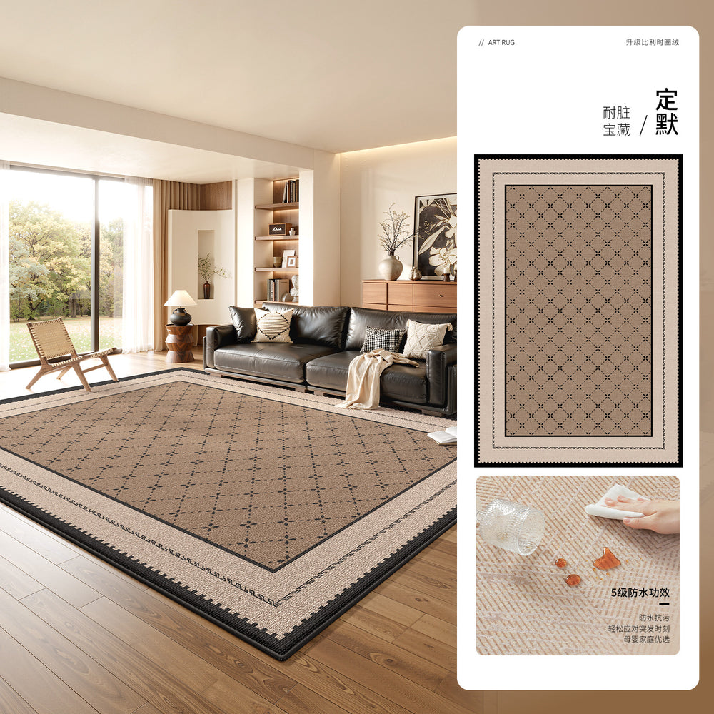 Carpet living room medieval style classysense retro no-wash wipeable waterproof anti-fouling sofa coffee table floor mat stain-resistant carpet