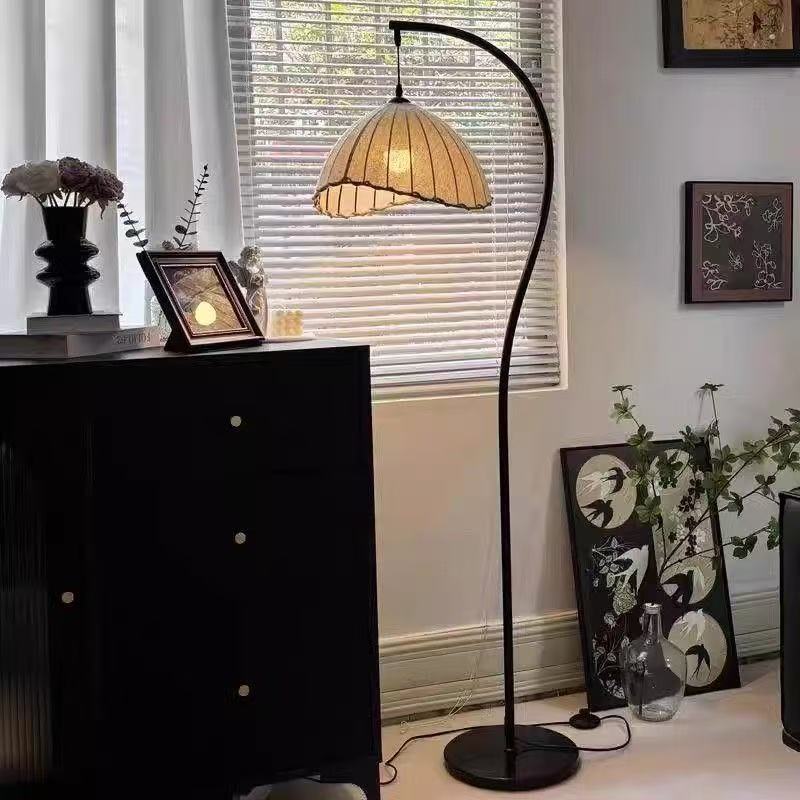 French retro crescent glass bauhaus floor lamp - luxurious artistic living room zen-inspired vintage floor lamp