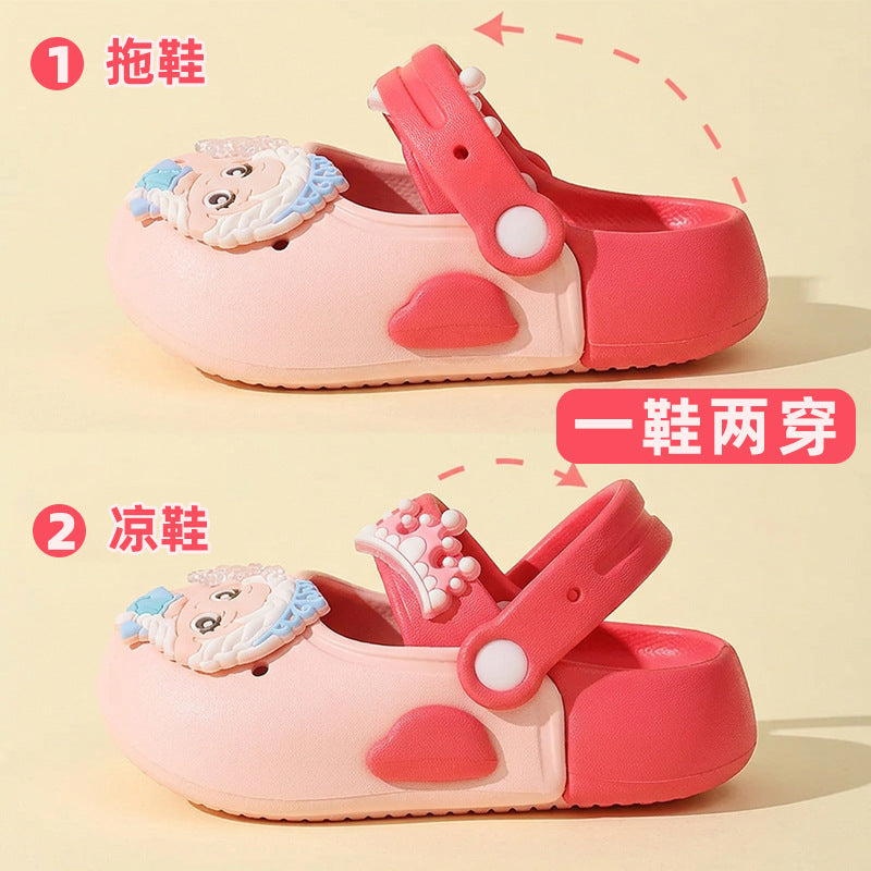 new children's slippers - girls' summer closed-toe sandals - cute cartoon anti-slip slides for girls, ages 3-6