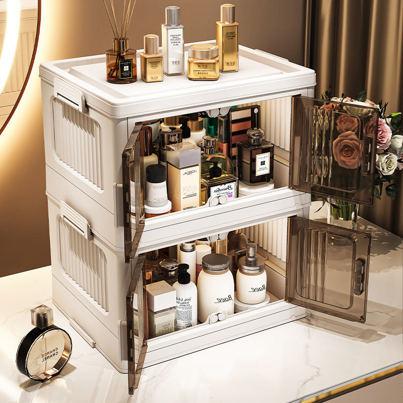 33-75 Plastic cosmetics cabinet storage storage box, folding transparent storage cabinet finishing multi-layer, starting from one piece for approval