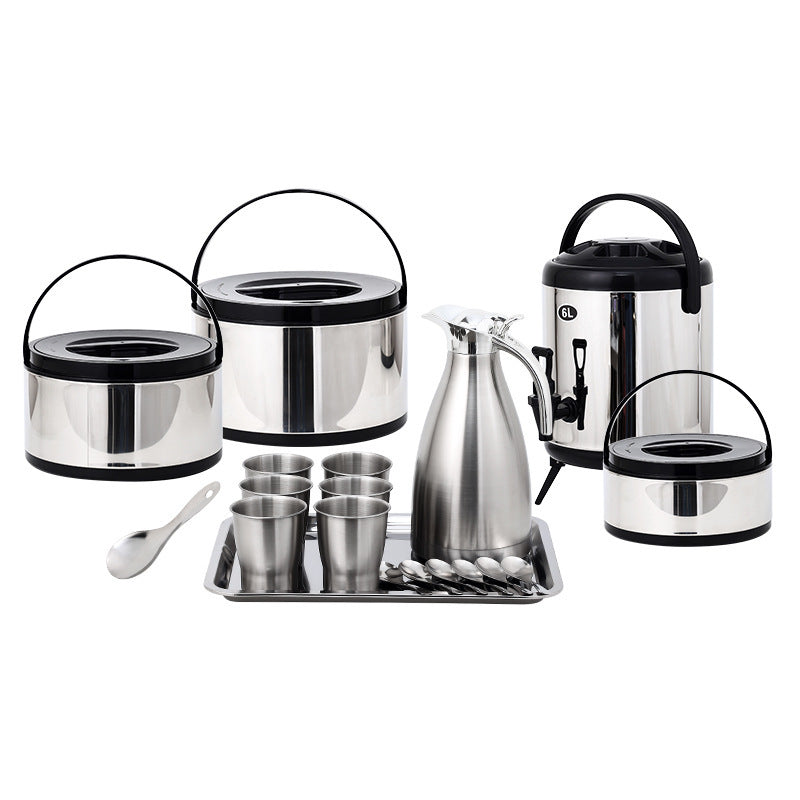 Large-capacity stainless steel milk tea bucket, special thermal insulation bucket for stall stalls with faucet, milk tea shop small tea bucket, soy milk bucket