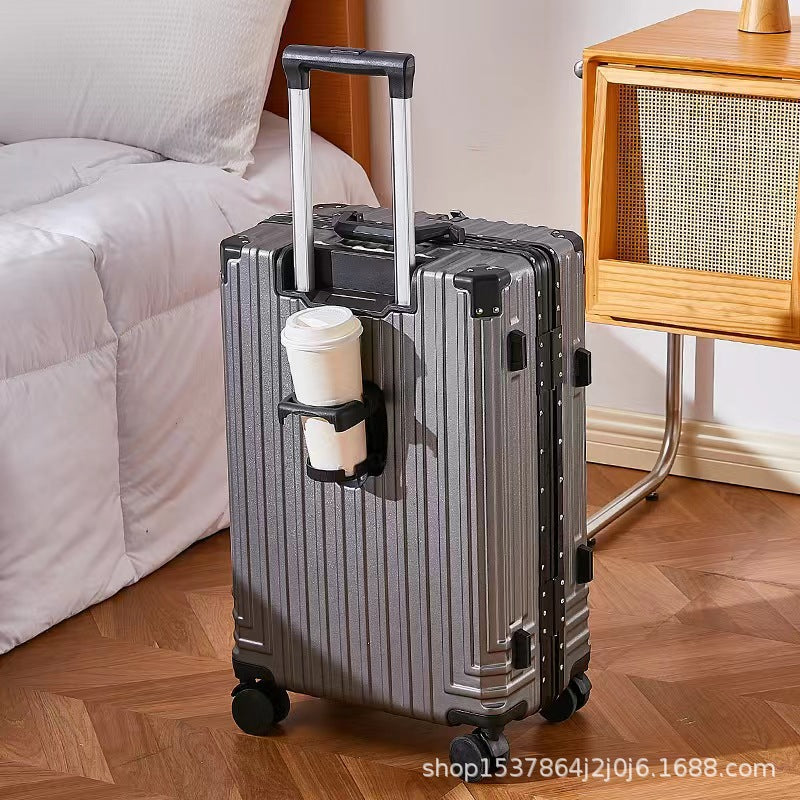 New multi-functional aluminum frame trolley case, men's and women's small fresh suitcase, large capacity universal wheel password boarding case