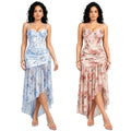 C7753 cross-border    new women's french floral suspender mesh party dress