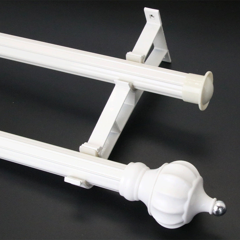 Thickened aluminum alloy curtain rod roman rod rose gold ivory white gold single rod double rod curtain rod factory direct sales