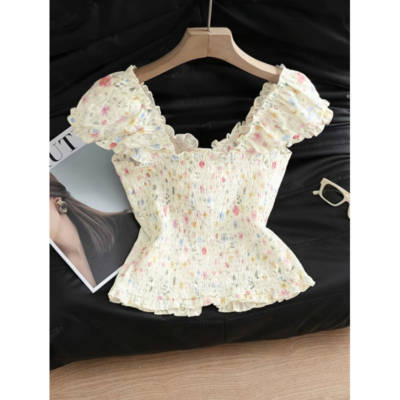 Women's new summer french chic embroidered blouse - perfect for dates, office, and everyday wear