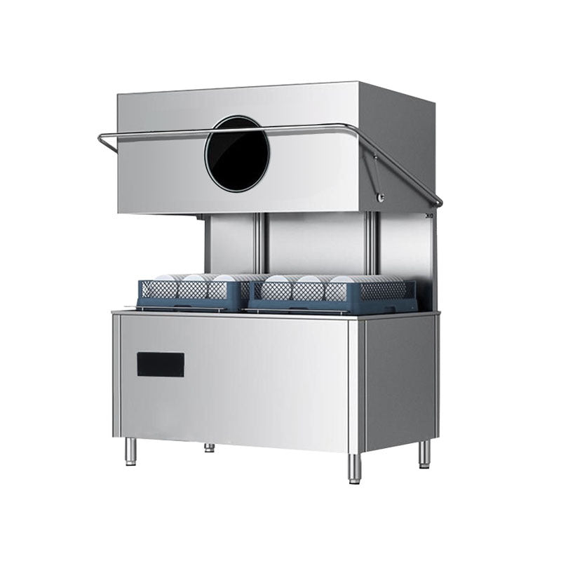 Zaoboshi commercial dishwasher double tank double frame flip-top fully automatic double pump type stainless steel dishwasher package installation