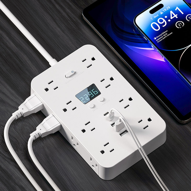 Amazon's new us standard usb multi-hole pd fast charging power strip with bilateral bypass socket strip extension power strip
