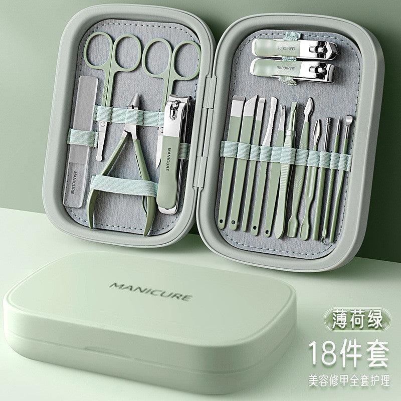 Stainless steel manicure pedicure knife manicure beauty tools complete set of nail tips eagle mouth pliers nail scissors suit wholesale customized