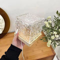 Popular square water ripple light shadow dynamic atmosphere light ins projection night light sunset led nordic small table lamp