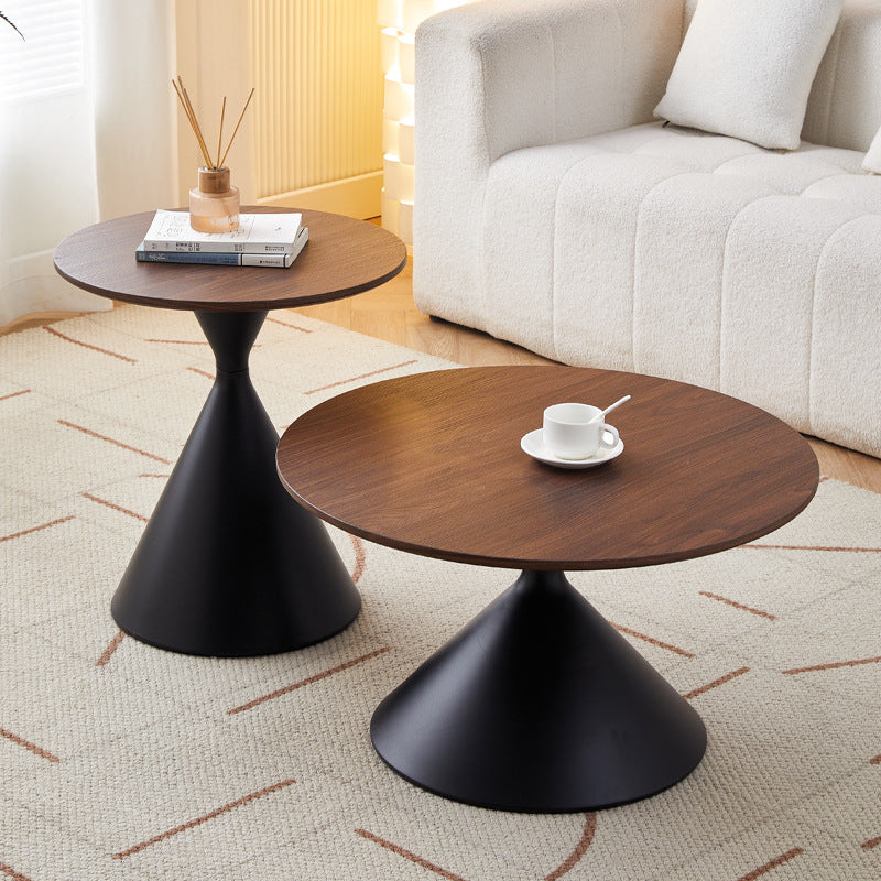 Cream style carbon steel coffee table for homenormcore living room small apartment modern casualclassy round movable side table