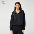Hooded zip-up cardigan women's autumn/winter new arrival loose casual sweatshirt running fitness activewear top daw166