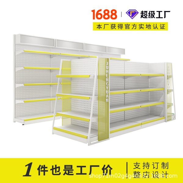 Supermarket single-sided double-sided Zhongdao commissary storage multi-layer snack end shelf display rack Wuhan manufacturer