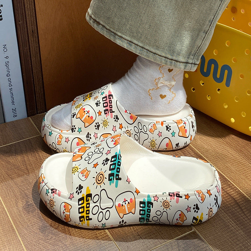 Eva women's summer slippers fashion korean style japanese style hong kong style cool slippers outwear beach stomping thick soleins cool slippers