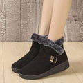 Winter ladieswear shoes middle-aged and elderly cotton shoes red heattech plaidfleece-linednon-slip flats soft bottom snow boots women