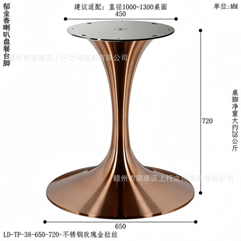 Tulip stainless steel hardware bedside table hotel b&b engineering horn feet light luxury living room corner table factory wholesale