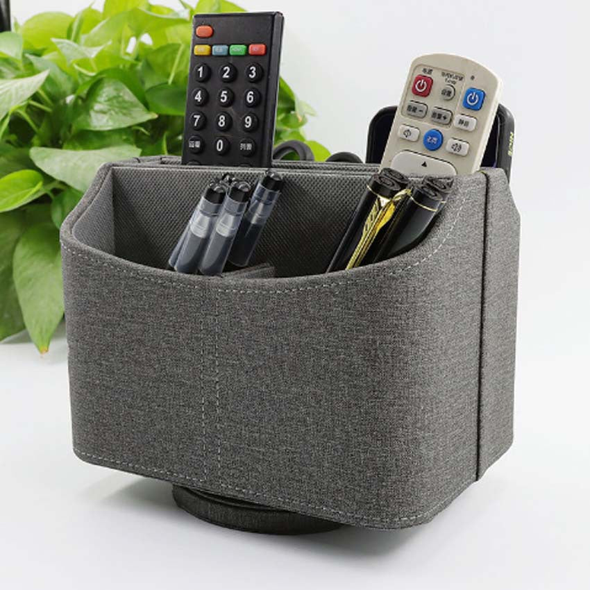 Creative home table 360-degree rotating storage box, living room office desktop remote control, retro flower storage box